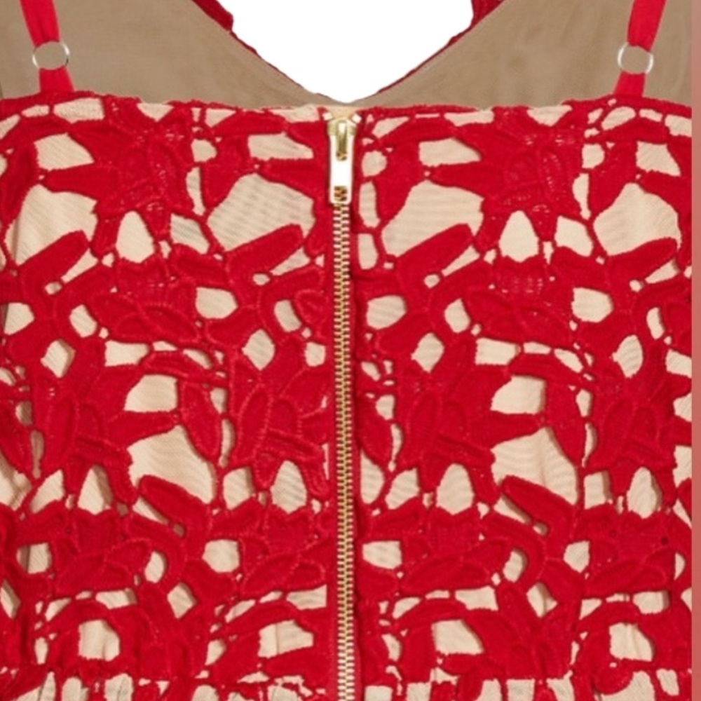 CITY CHIC SO FANCY LACE, FIT AND FLARE DRESS - RED SIZE 20 (NEW WITH TAGS) A20 - Picture 6 of 7